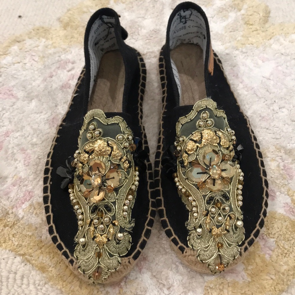 Brand new handmade well embellished espadrilles.